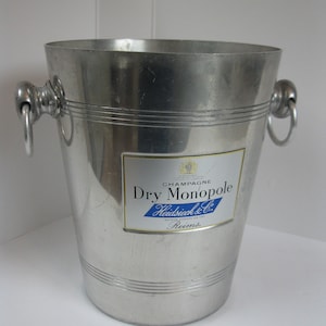 Vintage dry Monopole Heidsieck aluminum french champagne ice bucket cooler made in france