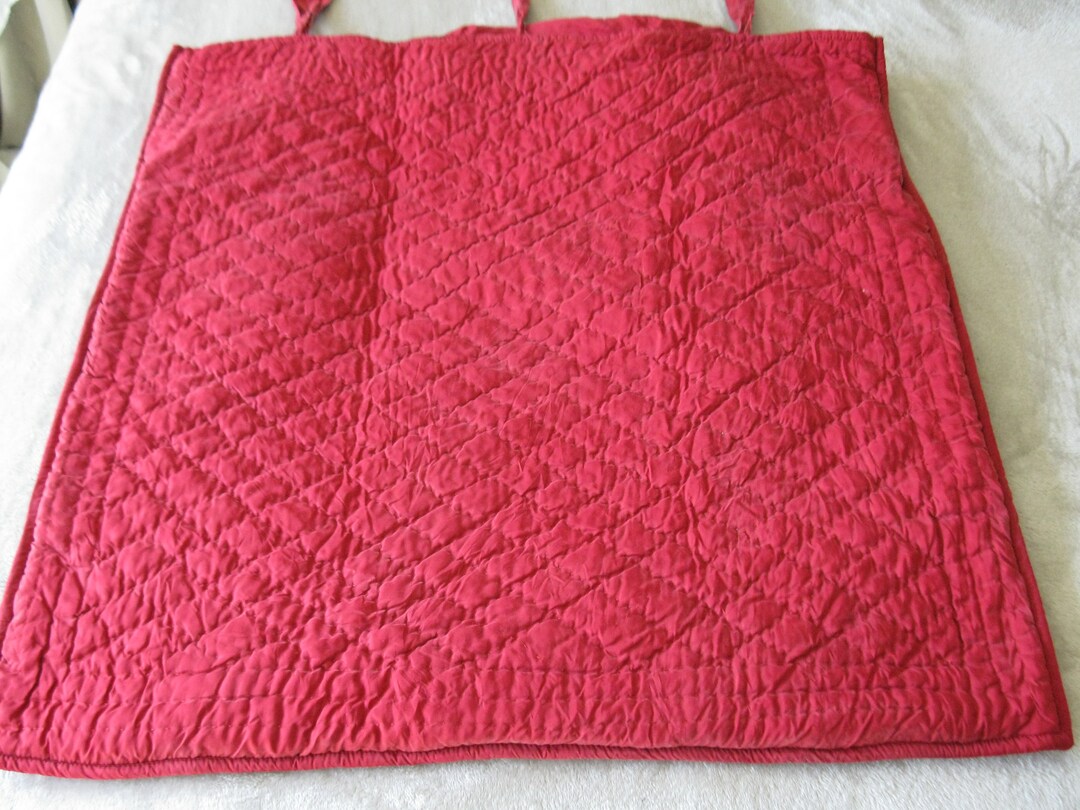 Pottery Barn Red Cotton Velvet and Silk Quilted Euro Pillow Sham Etsy