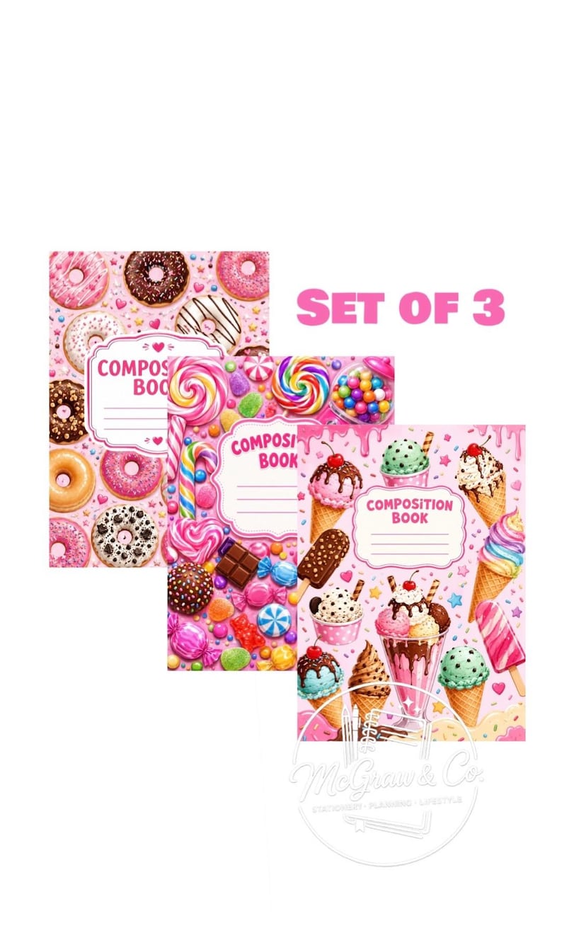 Writing Journal Notebook Label Composition Notebook | Primary Journal | Notebook Cover | Donuts ...