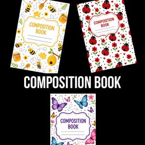 Custom Composition Notebook | Primary Notebook | Notebook Cover | Ladybug Notebook | Bumblebee Notepad| Composition Notebook | Bees | Labels