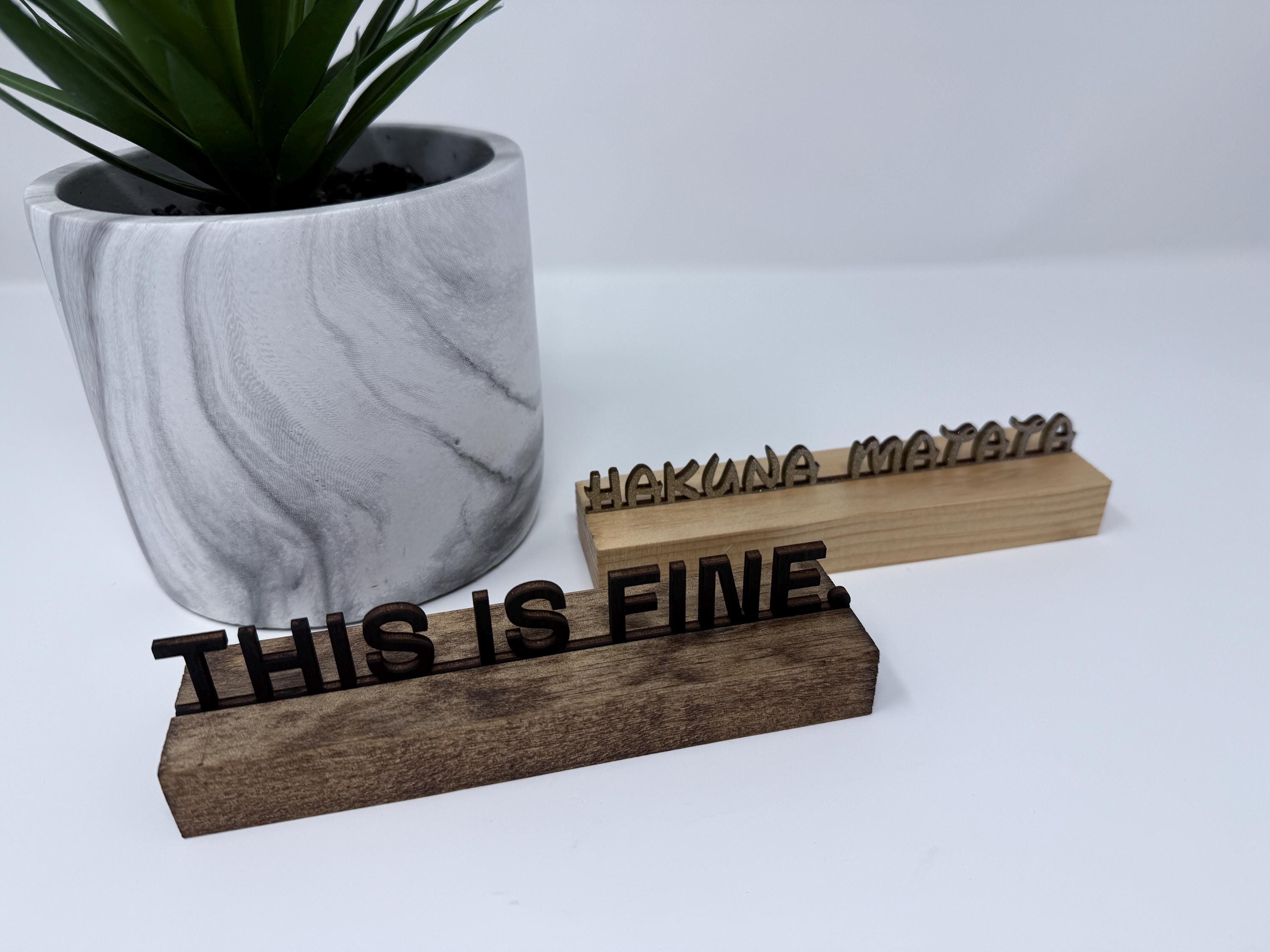 Custom Quote Wood Letter Ledge | Interchangeable Desktop Sayings, Funny Personalized Tabletop Sign, Statement Desk Decor