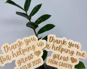 Teacher Appreciation Plant Marker – Wooden Thank You Garden Decor