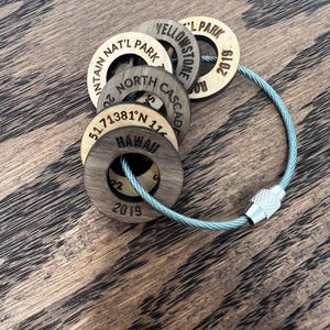 Personalized Travel Token Keychain | Wood Country Visited Backpack Tag | Custom Travel Keepsake | Wanderlust Gift for Travelers