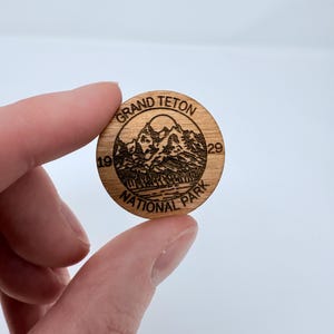 National Park Alderwood Magnet | Grand Teton Park Gift for Nature Lovers & Adventurers| Unique Home Decor