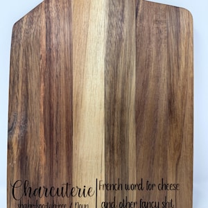 Engraved Charcuterie Cutting Board with Quote - Personalized Cheese Board, Rustic Serving Tray for Wine & Appetizers Gift