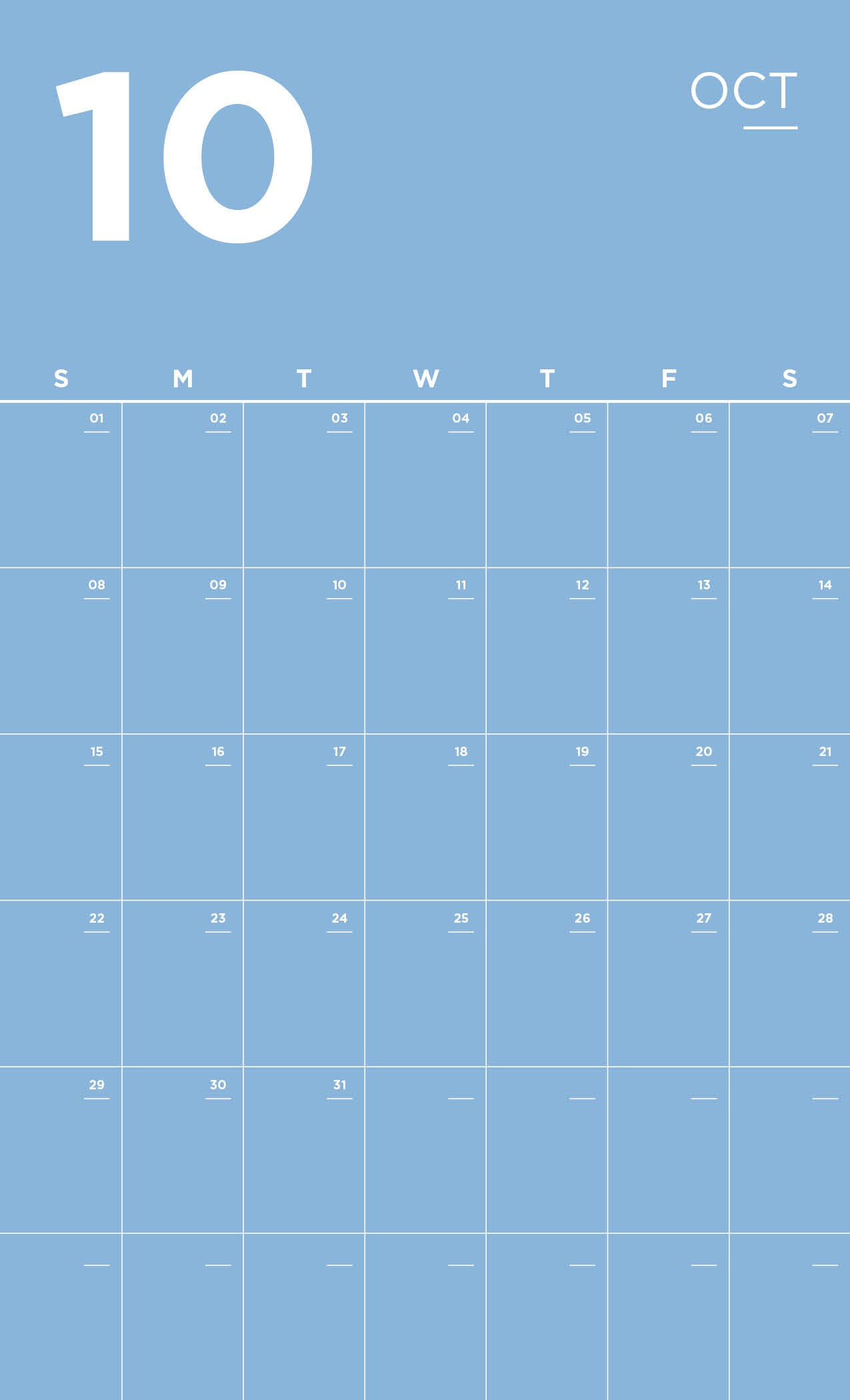 Bright Wall Calendar Printable 2024 or Blank Minimal Home Office