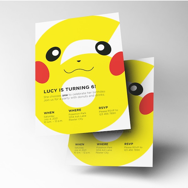 Pokémon Party Invite - Pikachu