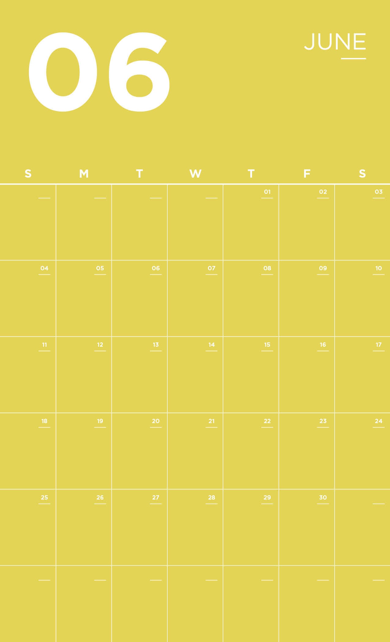 Bright Wall Calendar Printable 2024 or Blank Minimal Home Office