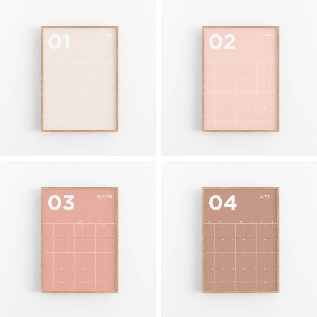 Wall Calendar Printable 2024 or Blank Minimal Home Office Digital ...