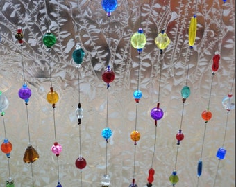 Suncatcher windchime Windspiel Sonnenfänger Glasperlen Perlenvorhang crystal glass beads curtain