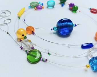 Sonnenfänger - Glas Perlenstrang lang-  suncatcher glass beads