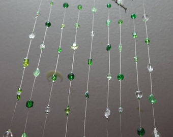 Sonnenfänger suncatcher windchime Windspiel Traumfänger Mobile Glasperlen Vorhang crystal glass beads curtain green sundance