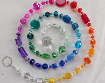 Sonnenfänger aus Glasperlen suncatcher crystal bead rainbow maker Fensterdeko Windspiel