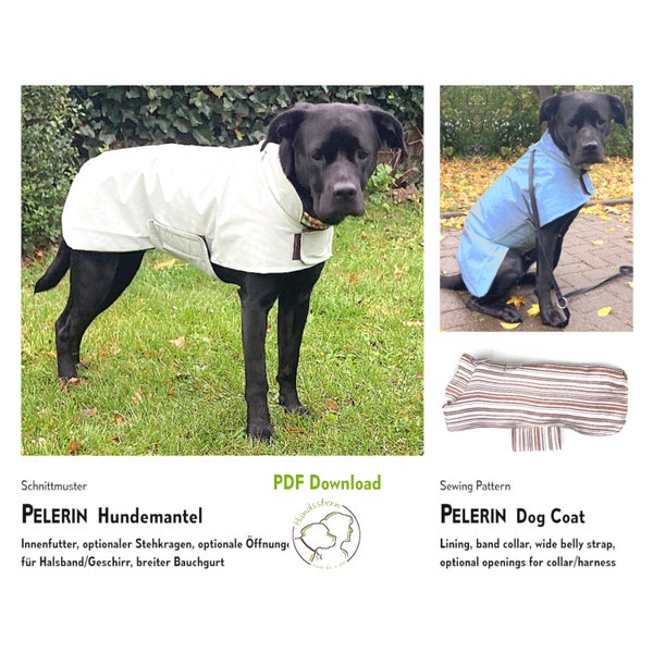 Dog coat pattern PELERIN, XS-XXL, back 25-85 cm. pdf
