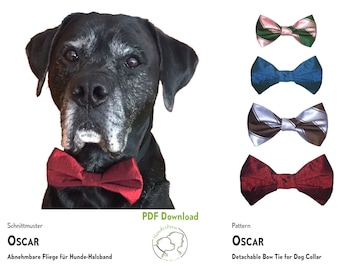 Bow tie for dogs sewing pattern OSCAR, 4 sizes. PDF