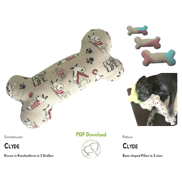 Bone pillow sewing pattern CLYDE. 3 sizes. PDF