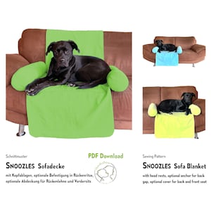 Sofa blanket for dogs. Sewing pattern SNOOZLES. PDF