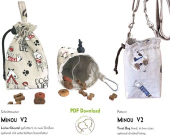 Treat bag pattern MINOU V2. 2 sizes, 2 compartments