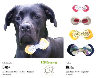 Bow for dogs sewing pattern BRIDA. 4 sizes. PDF