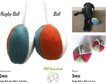 Ball or rugby ball pattern SPEIK. 2 sizes each. PDF