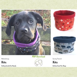 Dog scarf sewing pattern KIRA, infinity scarf, custom-made. PDF download