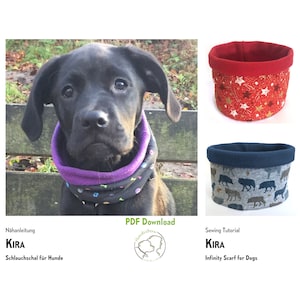 Tube scarf sewing instructions KIRA for dogs, made to measure. PDF
