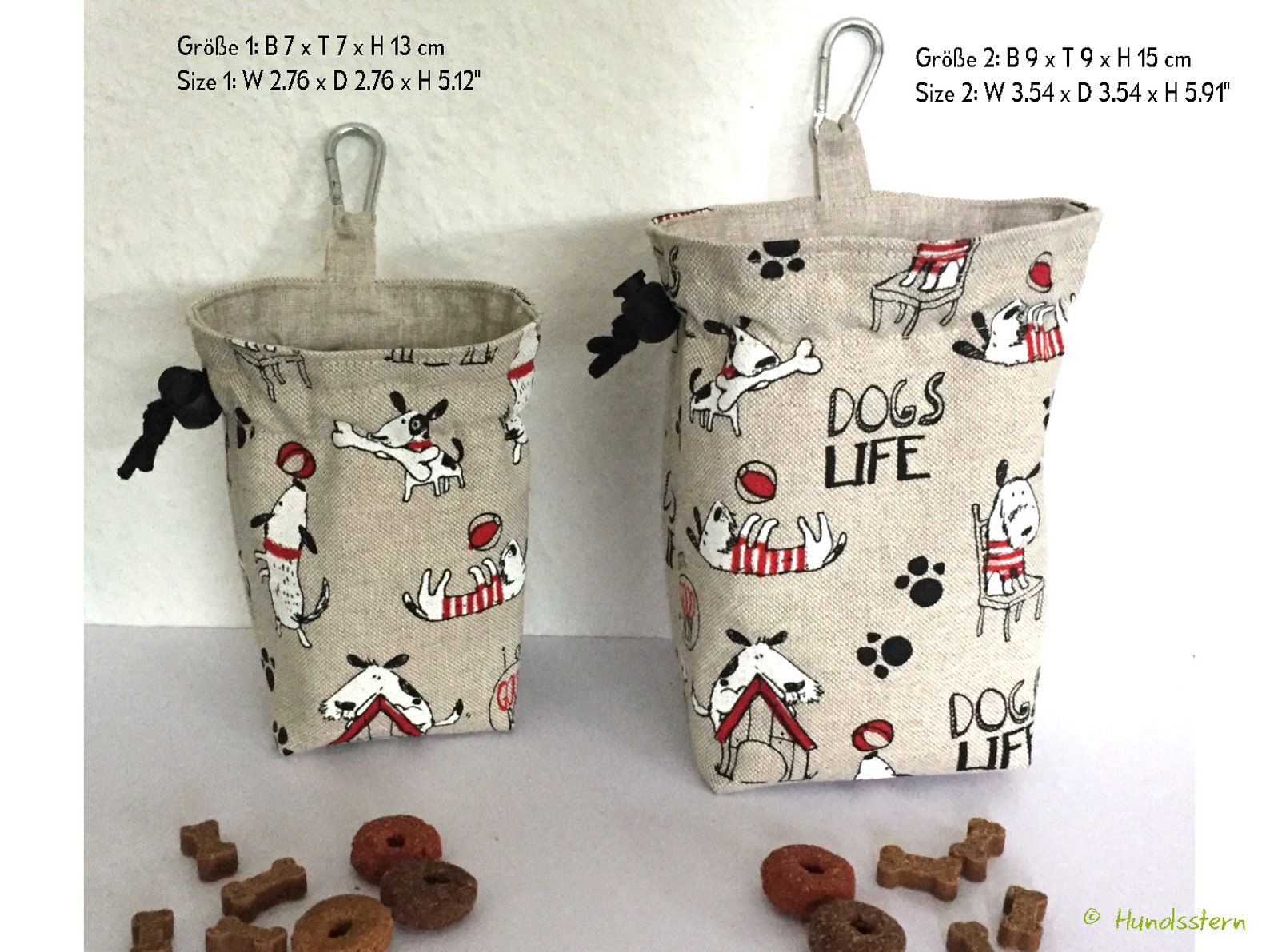 Leckerlibeutel Leckerlitasche mit geteiltem Innenfutter in 2 | Etsy