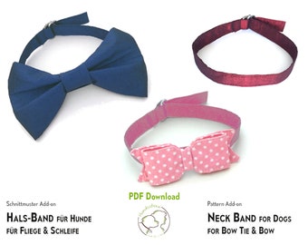 Neck BAND add-on, sewing instructions supplement to bow tie or bow. PDF