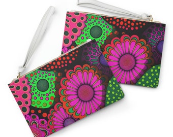 Yayoi Kusama-Inspired Art Print Clutch Bag