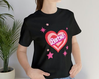 Barb Heart and Stars Print Unisex Jersey Short Sleeve Tee