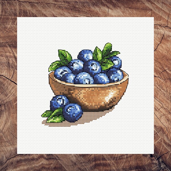 Blueberry Cross Stitch Pattern - Etsy