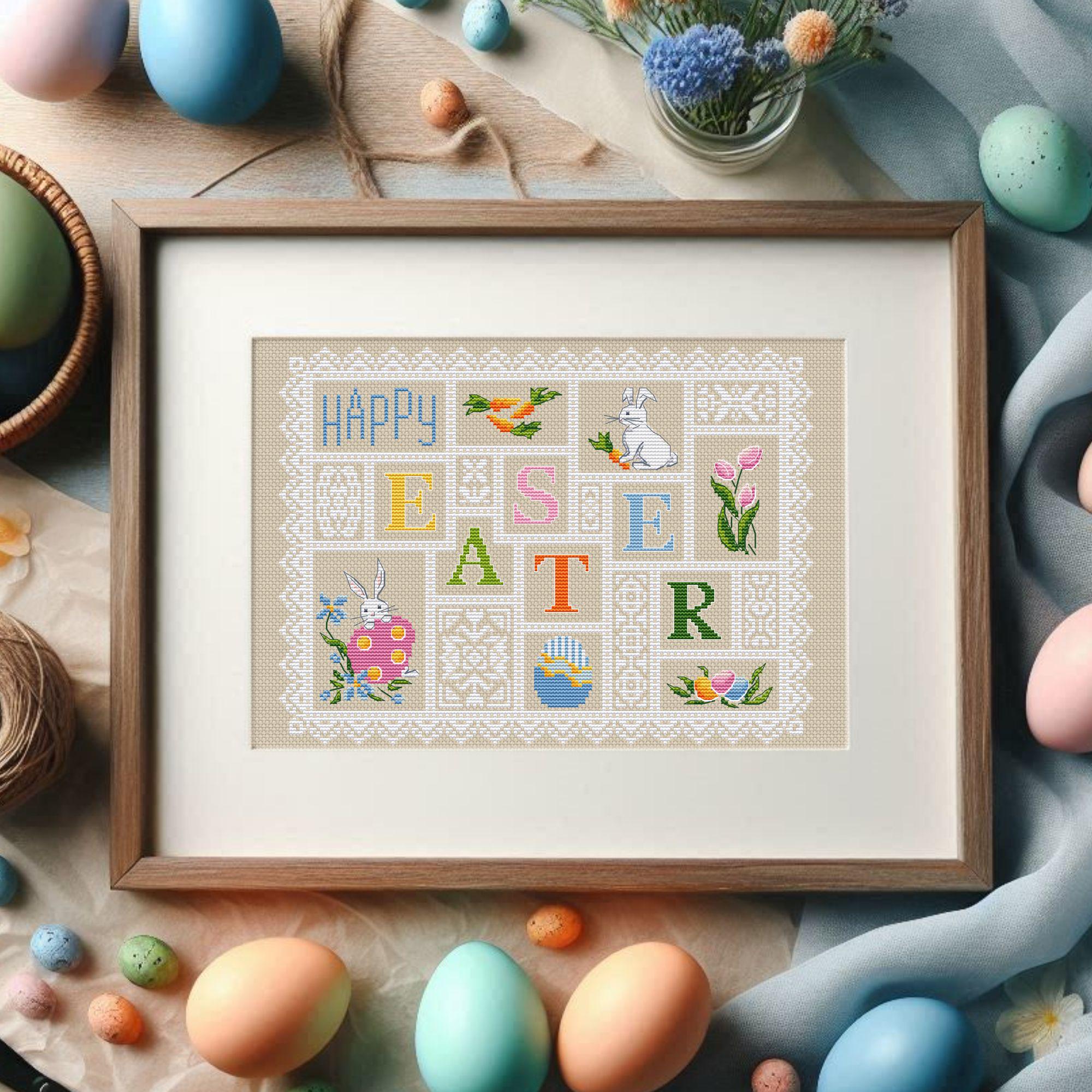 Easter Sampler Cross Stitch Pattern: Spring Ornaments (PDF+SAGA) - Etsy