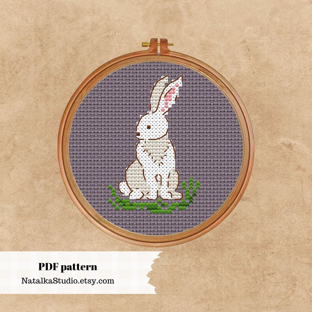 Easter Bunny Cross Stitch Rabbit Primitive Mini Embtoiderypattern PDF ...