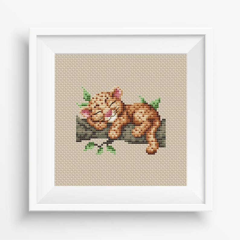 Baby Cheetah Cross Stitch Pattern: Nursery Embroidery (PDF+SAGA) - Etsy