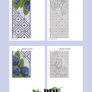 Blueberry Bookmark Cross Stitch Pattern: Fruit Design - Etsy