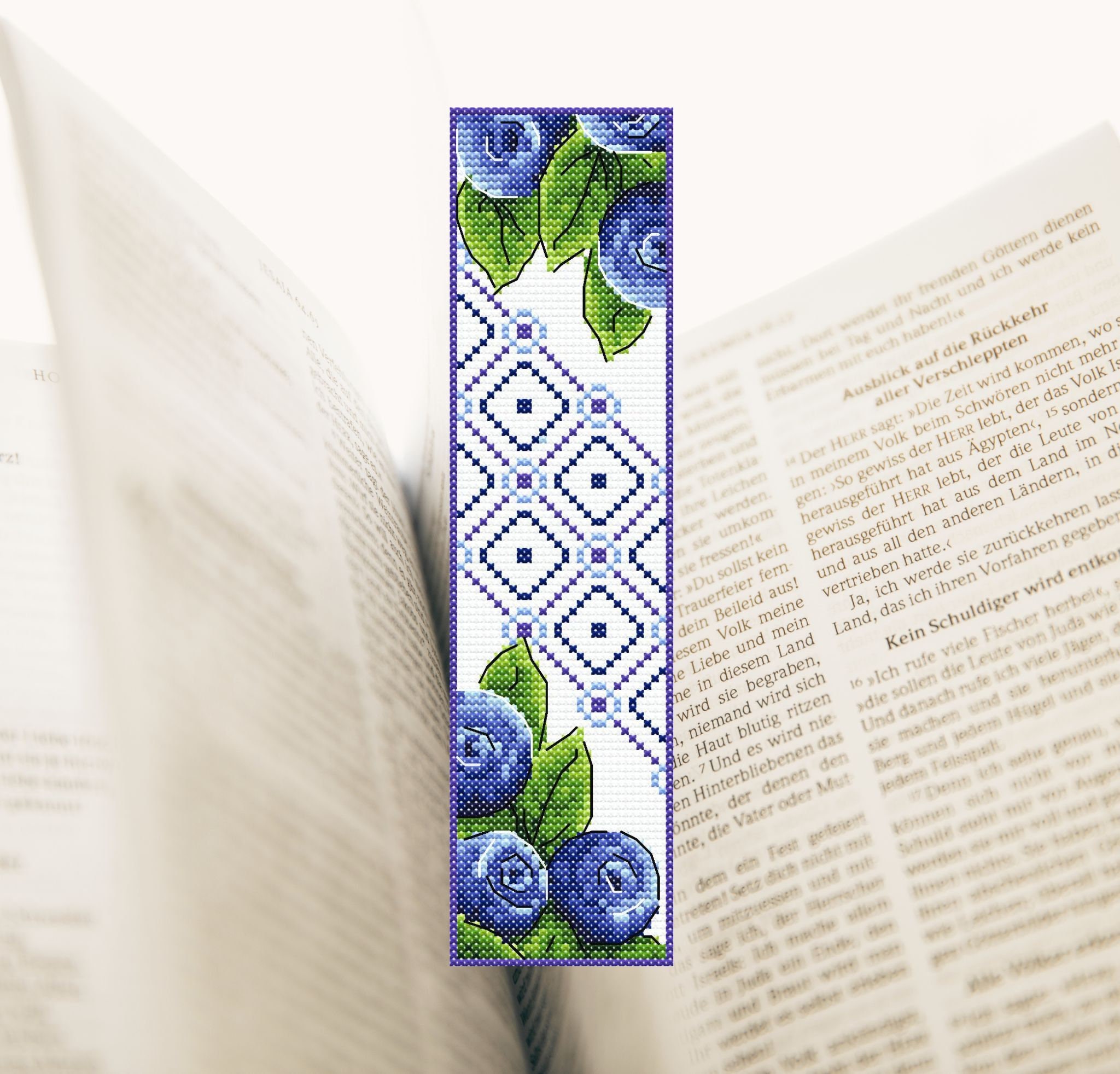 Blueberry Bookmark Cross Stitch Pattern: Fruit Design - Etsy