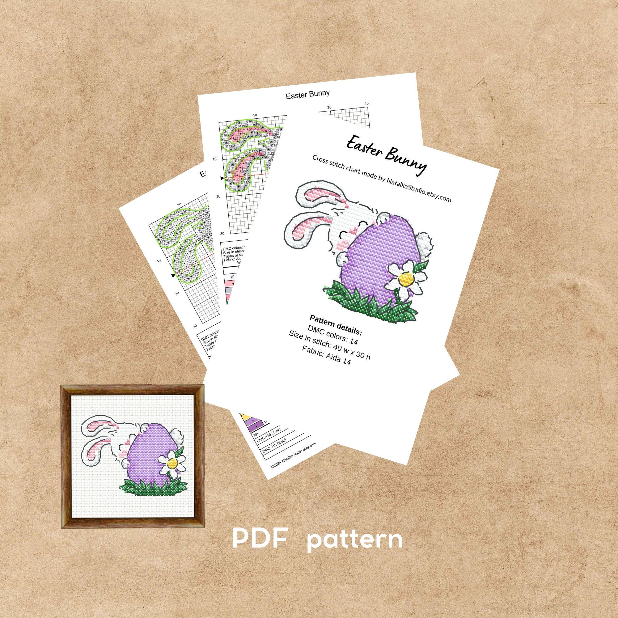 Easter Bunny & Egg Mini Cross Stitch Pattern - Etsy