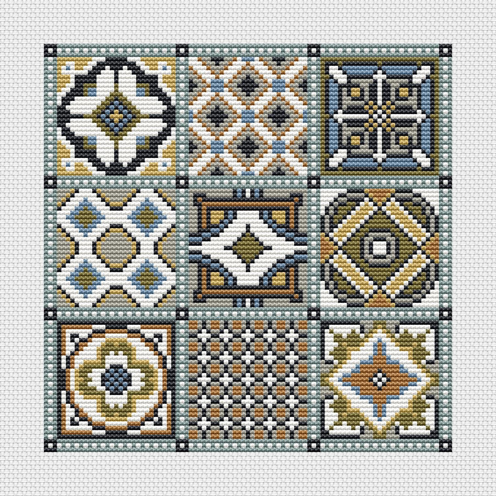 クロスステッチ　パターン8枚付き 4クロスステッチ図案 セットNo.211 - 081, 086, 087 「桜」082「梅