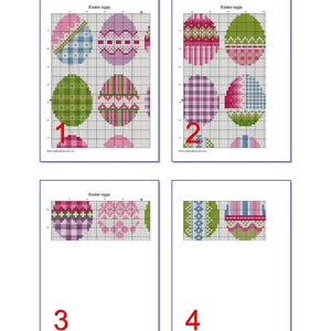 Easter Eggs Cross Stitch Pattern, Modern Spring Decor (PDF Pattern) - Etsy