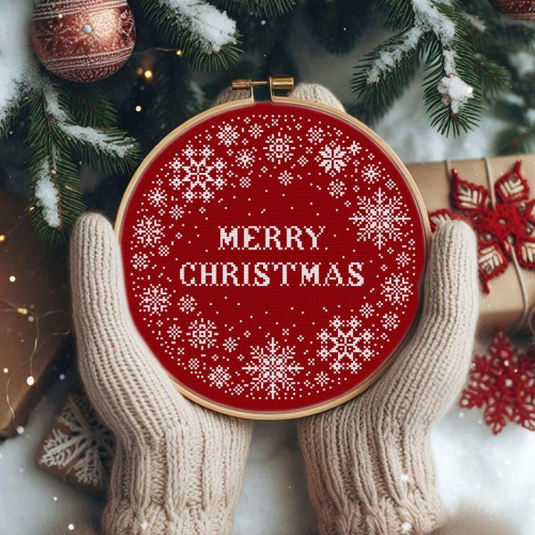 Merry Christmas Sampler: Easy Holiday Cross Stitch Pattern