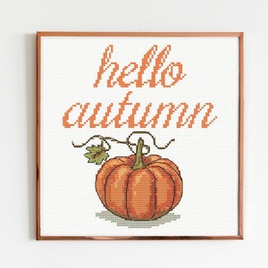 Autumn vegetable cross stitch pattern Pumpkin cross stitch pattern Modern cross stitch Fall xstitch