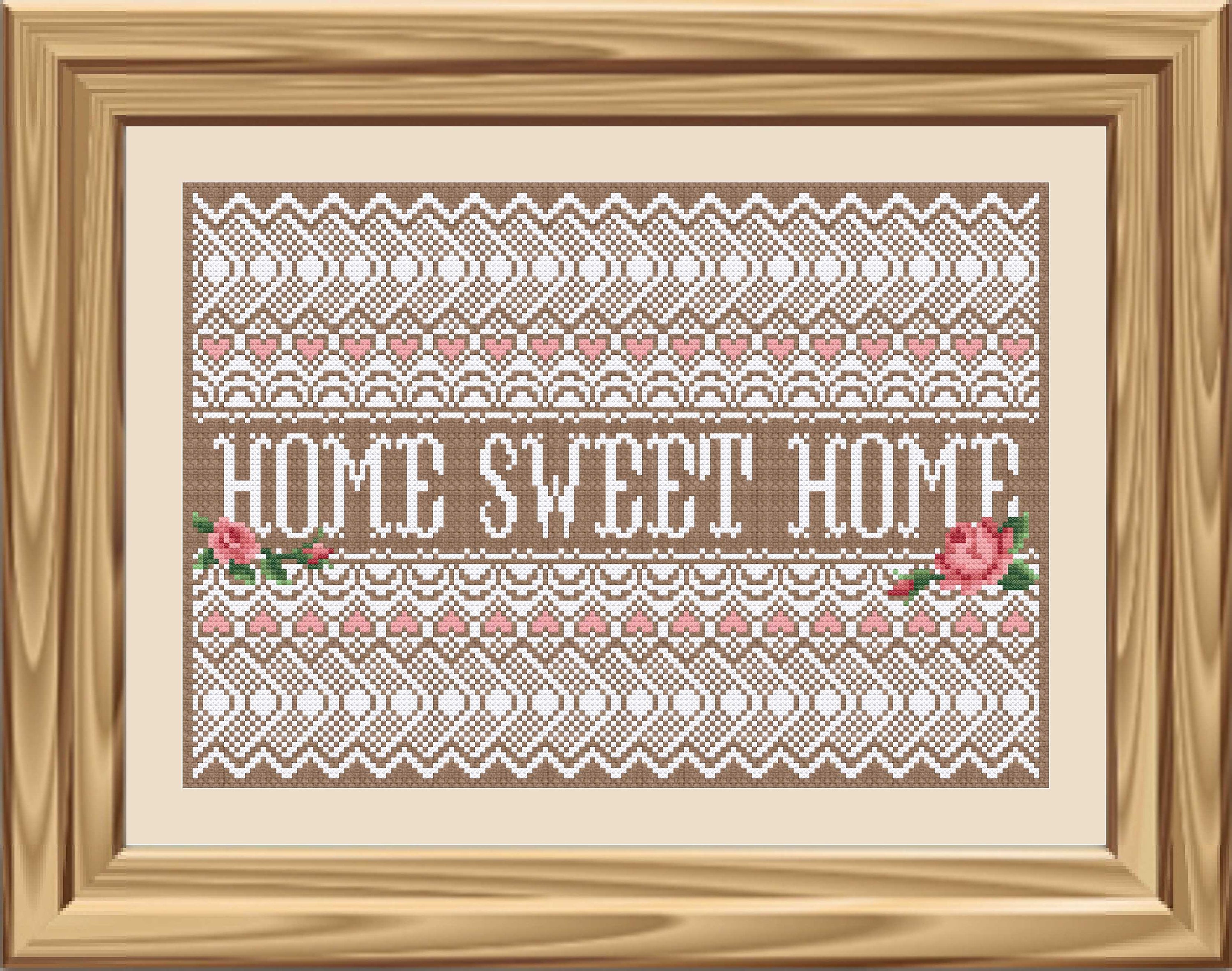 Home Sweet Home Cross Stitch Pattern PDF Modern Counted Cross Stitch
