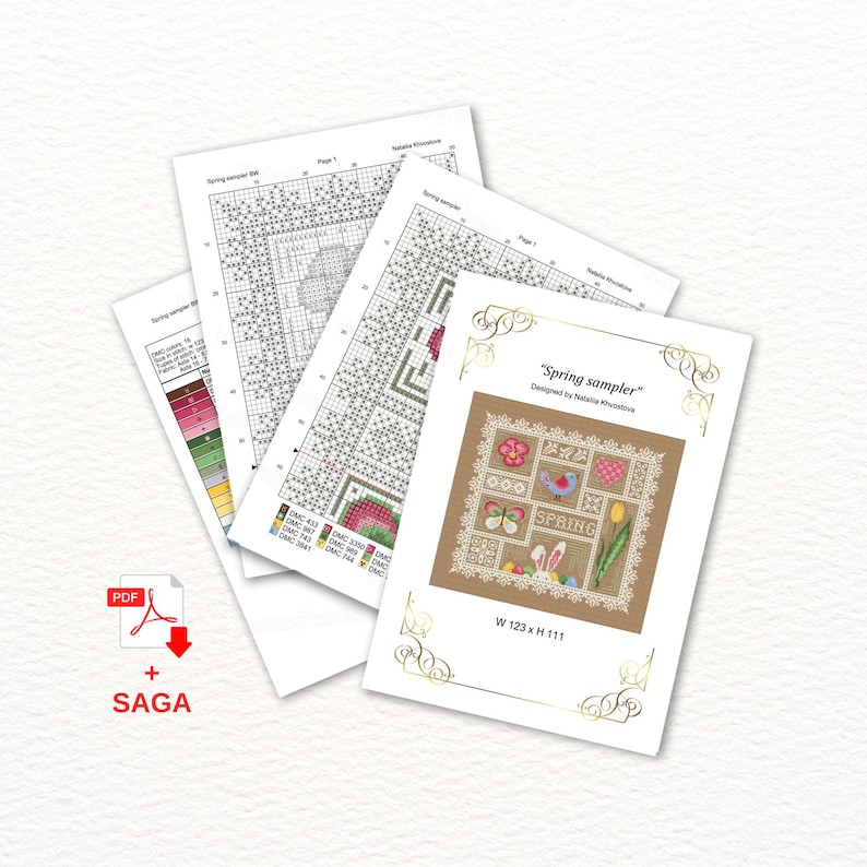 Spring Sampler Cross Stitch Pattern: Easter Primitive Embroidery - Etsy