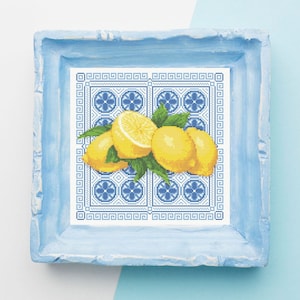 Lemons cross ctitch pattern Citrus embroidery Kitchen cross stitch Wall home decor Modern Embroidery Fruit Cross Stitch