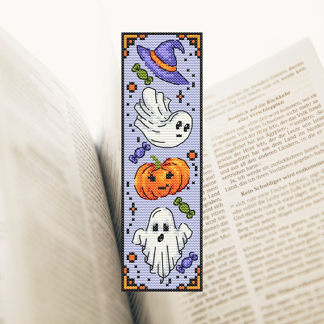 Halloween Bookmark Cross Stitch Pattern: Witchy Embroidery - Etsy