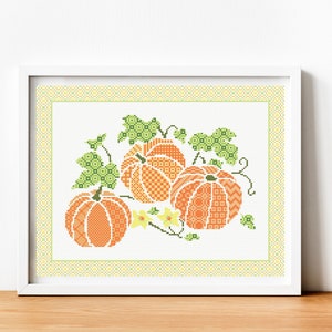 Pumpkin cross stitch pattern Halloween pattern xstitch Autumn vegetable cross stitch