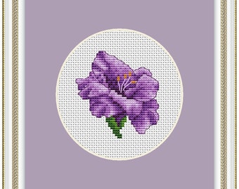 Schema punto croce gladiolo viola: ricamo di mini fiori