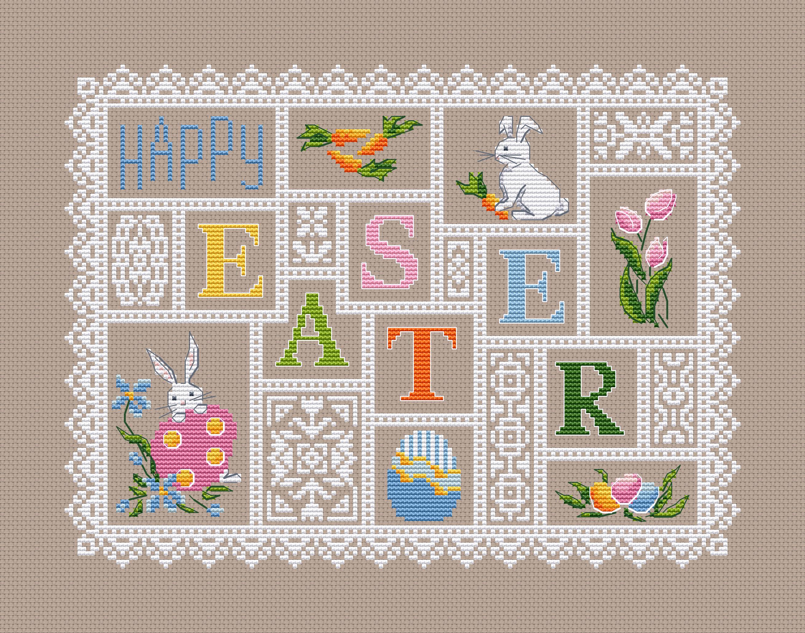 Easter Sampler Cross Stitch Pattern: Spring Ornaments (PDF+SAGA) - Etsy