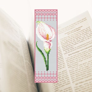 Schema punto croce segnalibro Calla Lily: ricamo facile