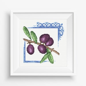 Olive Kreuzstich Stickmuster PDF Olive Stickmuster Kreuzstich schwarze Oliven